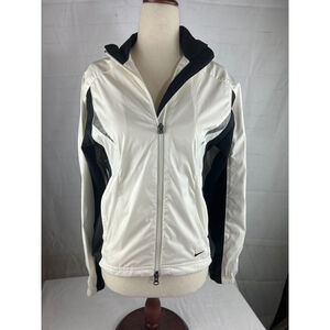 Women’s Nike Windrunner Full Zip Running Track Jacket Size XS White Black EUC
